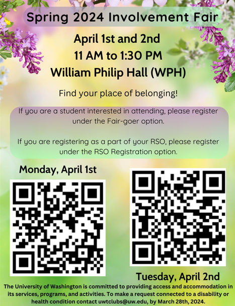 Spring 2024 Involvement Fair Flyer